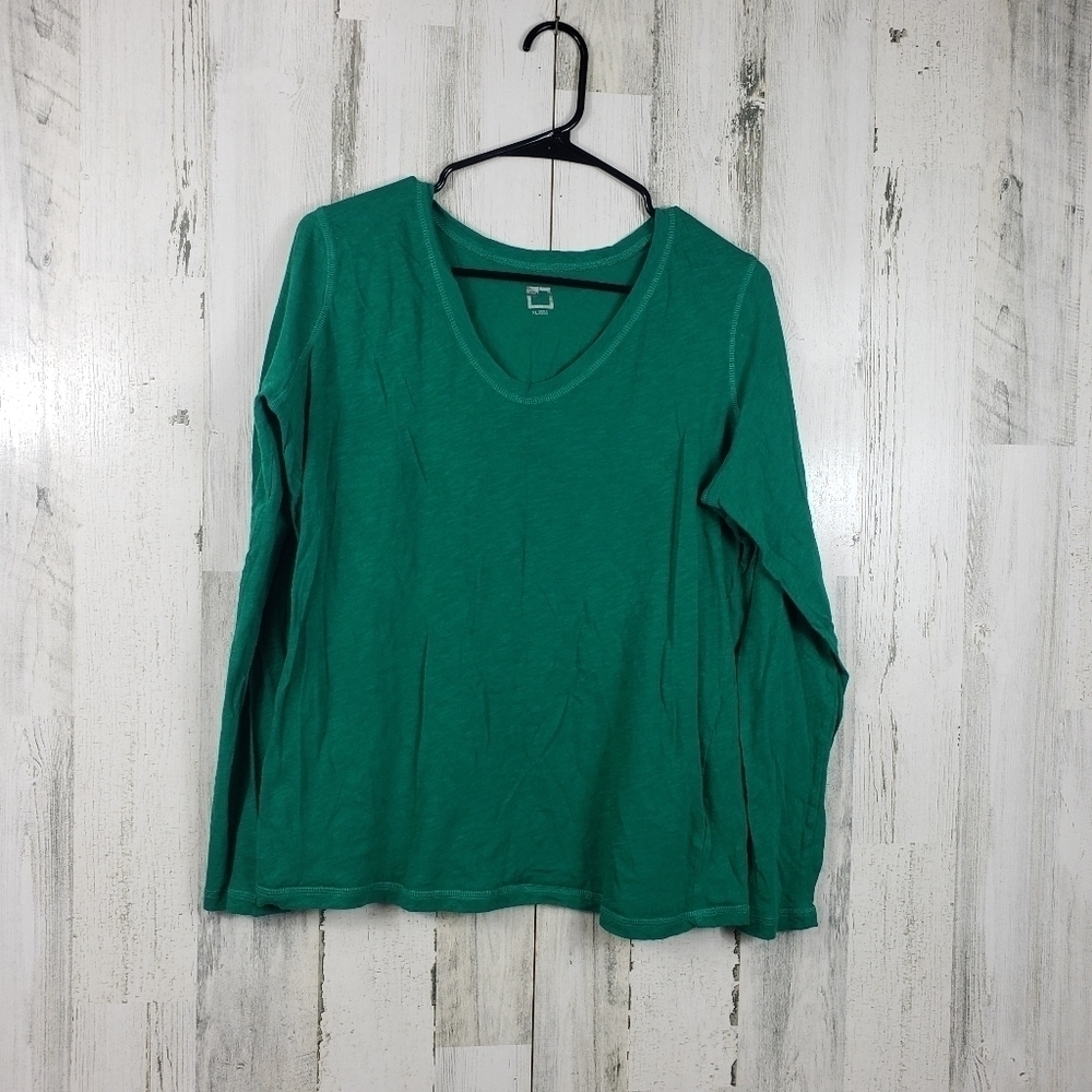Jcp basic green long sleeve shirt women's size XL